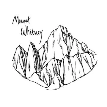Hand drawn mountain peak Illustrazione stock