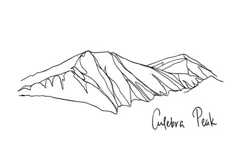 Hand drawn mountain peak Stock Illustration