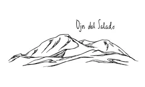 Hand drawn mountain peak Stock Illustration