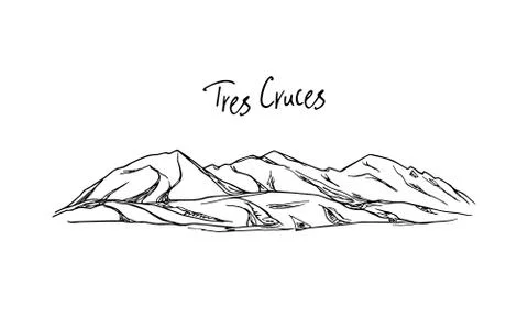 Hand drawn mountain peak Illustrazione stock