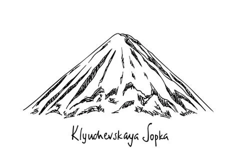 Hand drawn mountain peak Stock Illustration