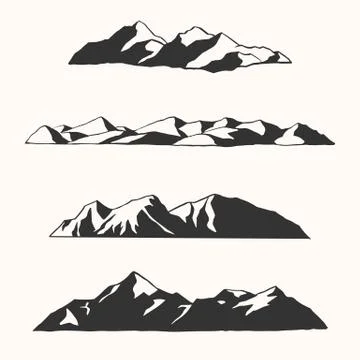 Hand Drawn Mountains Stock Illustration