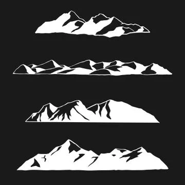 Hand Drawn Mountains Stock Illustration