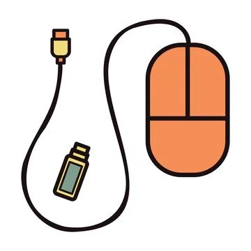 Hand Drawn Mouse in doodle style Stock Illustration