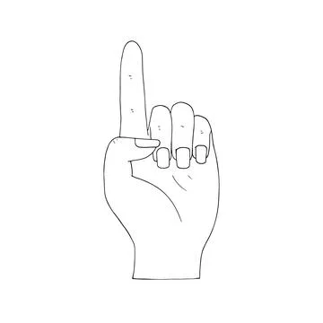 Hand drawn mudra dragon tooth Stock Illustration
