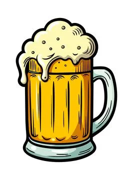 Hand drawn mug of beer. Stock Illustration