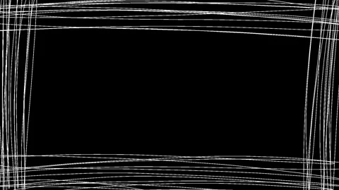 Hand Drawn Multi Line Sketch Frame Overlay Animation, Rough Pencil Rectangle Stock Footage 340280753