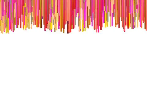 Hand drawn multicolor canvas with vertical lines. Embroidery ornament on white Ilustração Stock