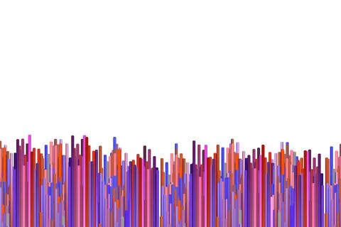 Hand drawn multicolor canvas with vertical lines. Embroidery ornament on white Ilustração Stock