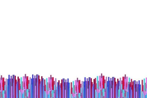 Hand drawn multicolor canvas with vertical lines. Embroidery ornament on white Ilustração Stock