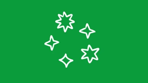 Hand Drawn Multiple Star Outlines 2D Animation Green Screen Overlay Видео 341798320