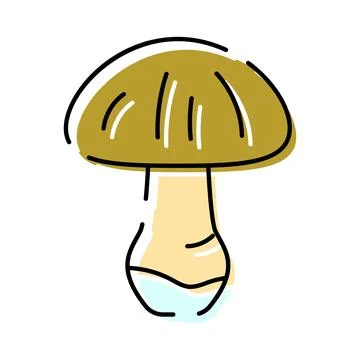 Hand drawn mushroom doodle line art icon Stockillustratie
