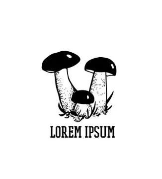 Hand drawn mushroom Stock Illustration