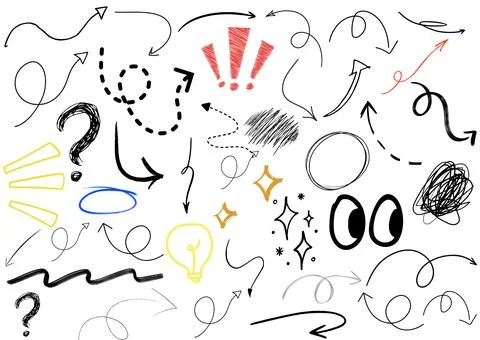 Hand Drawn Music Notes and Clef Vector Illustration Set Stock Illustration