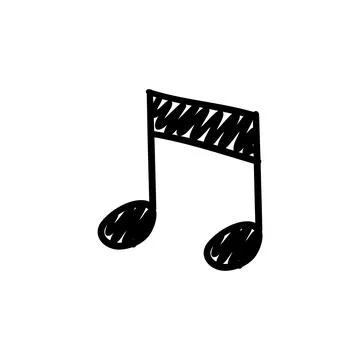 Hand drawn music notes. Doodle hand drawn sound notation. Vector illustration イラスト素材