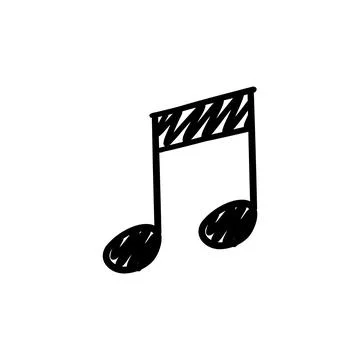 Hand drawn music notes. Doodle hand drawn sound notation. Vector illustration イラスト素材
