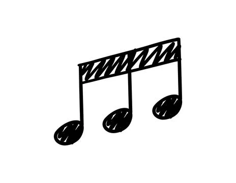 Hand drawn music notes. Doodle hand drawn sound notation. Vector illustration Stock Illustration
