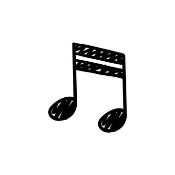 Hand drawn music notes. Doodle hand drawn sound notation. Vector illustration イラスト素材