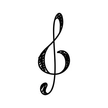 Hand drawn music notes. Doodle hand drawn sound notation. Vector illustration Illustrazione stock