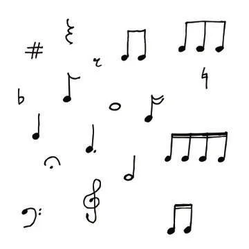 Hand-Drawn Music Notes Set Stock Illustration