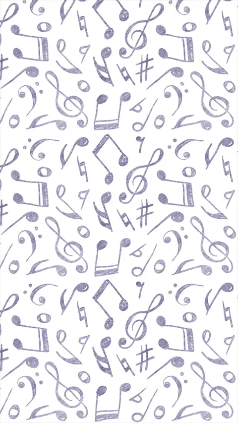 Hand drawn musical notes background on a seamless loop Stock Footage 312815637