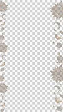 Hand-drawn mystical border frame is floating on transparent background with sun Stock Illustration