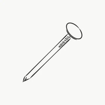 Hand drawn nail heads vector sketch. Doodle drawing. Vector sketch house remo Ilustración de archivo
