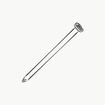 Hand drawn nail heads vector sketch. Doodle drawing. Vector sketch house remo Stock Illustration