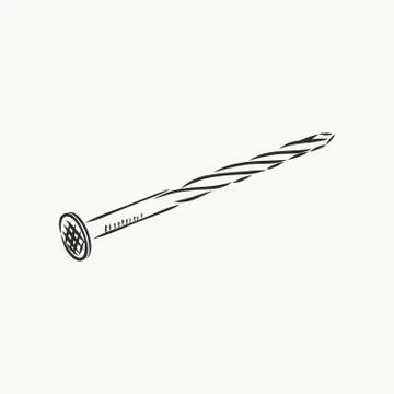 Hand drawn nail heads vector sketch. Doodle drawing. Vector sketch house remo Ilustración de archivo