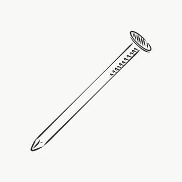 Hand drawn nail heads vector sketch. Doodle drawing. Vector sketch house remo Ilustración de archivo
