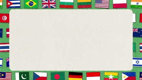 Hand drawn national flags frame loop 動画素材 310505928