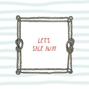 Hand drawn nautical card Stock Illustration