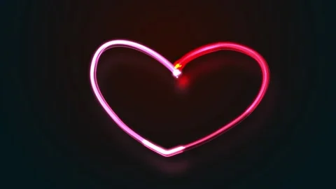 Hand Drawn Neon Multicolored Heart Animation. Stock Footage 219124017
