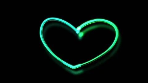 Hand Drawn Neon Multicolored Heart Animation. Stock Footage 219124076