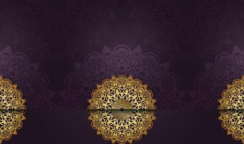 Hand drawn new gradient luxury color with golden color mandala creative art 스톡 일러스트