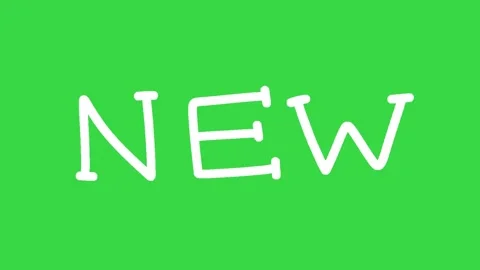 Hand Drawn New Text Word Capital Letter Accent on Green Screen Background 스톡 동영상 339335336
