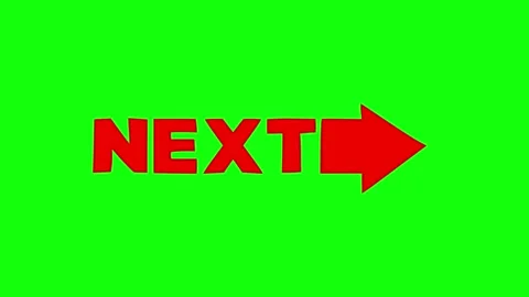 Hand Drawn Next Arrow Pointing Text on Green Background Stock Footage 318987083