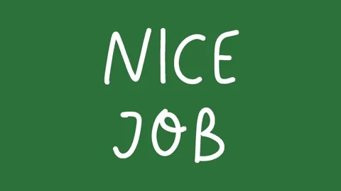 Hand-Drawn Nice Job Text 2D Animation on Green Screen | Encouragement Lettering  Video stock 328989427