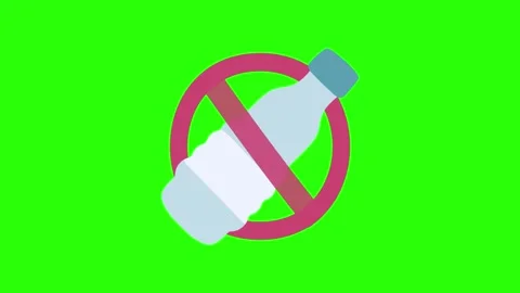 Hand Drawn No Plastic Restriction Sign Animation Green Screen Stock Footage 336849715