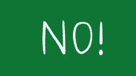 Hand-Drawn NO Text Alert Word 2D Animation on Green Screen Stock Footage 334609023