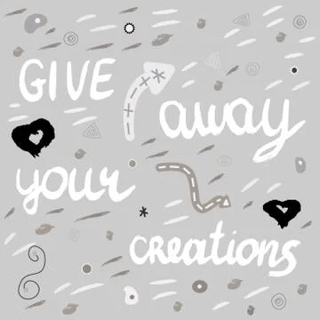 Hand drawn note with ink and doodle textures. Stock Illustration