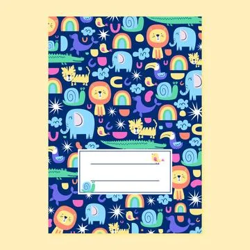 Hand drawn notebook cover design Stock Illustration