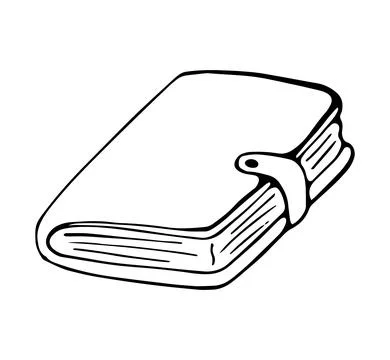 Hand drawn notebook doodle icon, journal diary sketch illustration Stock Illustration