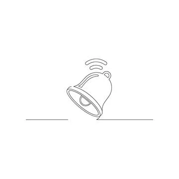 Hand-drawn notification bell icon for alert &amp; reminder systems Stock Illustration