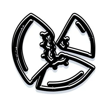 Hand drawn nuclear hazard warning symbol Stock Illustration