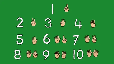 Hand-Drawn Numbers and Counting Fingers 2D Animation | Cartoon Human Hand  Stock Footage 331672617