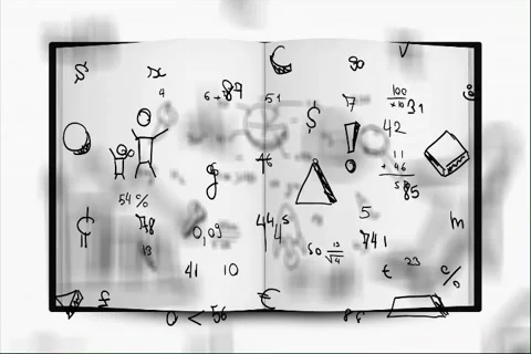 Hand-Drawn Numbers - Background Loop - Symbols and drawings - Book Stock Footage 68606258