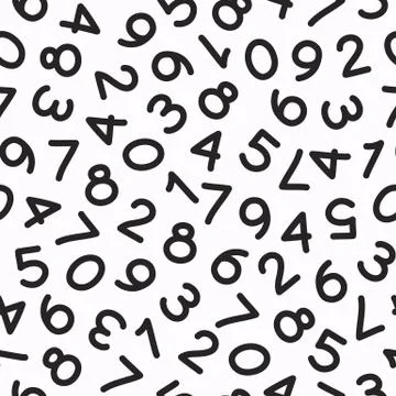 Hand Drawn Numbers Seamless Pattern Stock Illustration