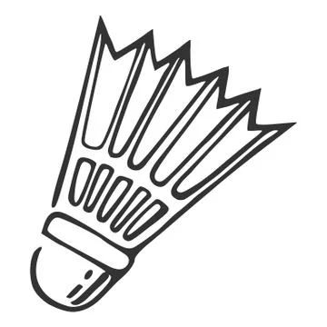 Hand drawn nylon shuttlecock, vector illustration Stock Illustration