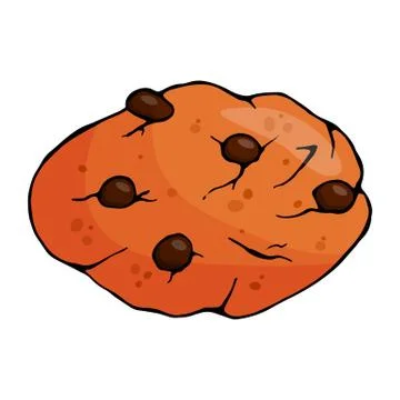 Hand drawn oat cookie isolated on white background. Bakery. Vector illustration. Stock Illustration